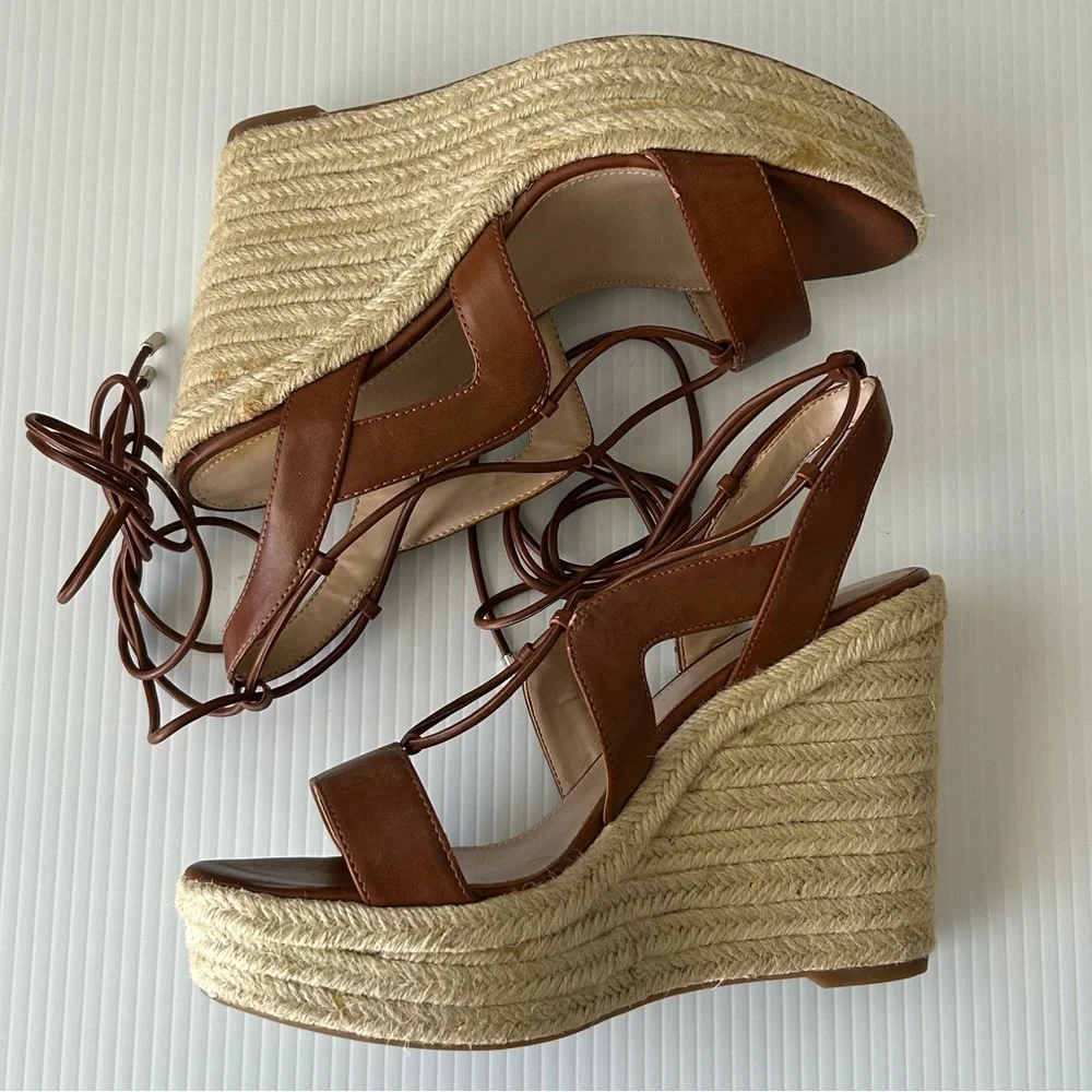 Aldo Oxandra Women's Ghillie Lace-Up Platform Espadrille Wedge, Size 9